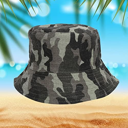 Black Hat Mens and Womens Summer Fashion Casual Sun Protection Shade vai para Jean Bucket Hats para adolescentes