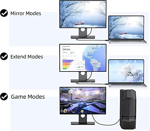 Mosimli DVI para HDMI Cabo de 3 pés, 6 pés Bidirecional HDMI para DVI Cord Compatível para computador, desktop, laptop, PC, monitor,