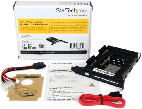 Startech.com 2.5in SATA removível Baía de disco rígido para PC Slot - Adaptador de Baía de Armazenamento - Black