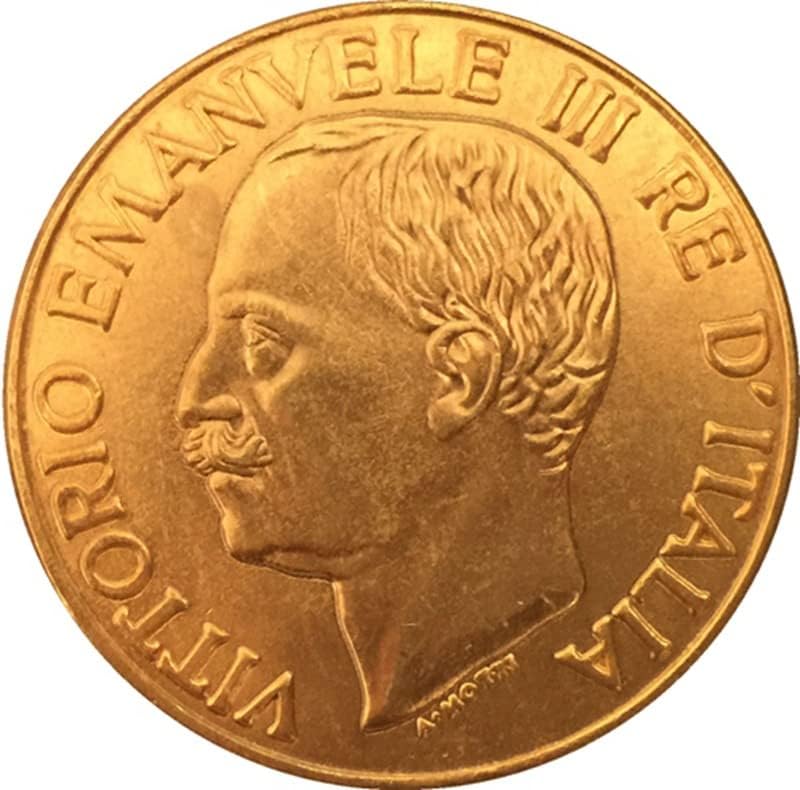 1922-1923 moeda italiana 100 lire lire puro cobre ouro banhado antigo dolo de prata artesanato
