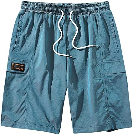 Shorts de carga de camuflagem masculinos, shorts de carga de verão masculinos soltos casuais casuais com cordão de cargas