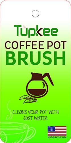 Escova de limpeza de vaso de café Tupkee - não arranhando, cerdas duradouras, escova de limpeza de decantador de café curvo - ótimo