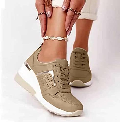 Aodong Sneakers for Women Walking Shoes Wedge Platform Mesh Mesh Fashion Fashion Sapatos de corrida casual Summer Sumber