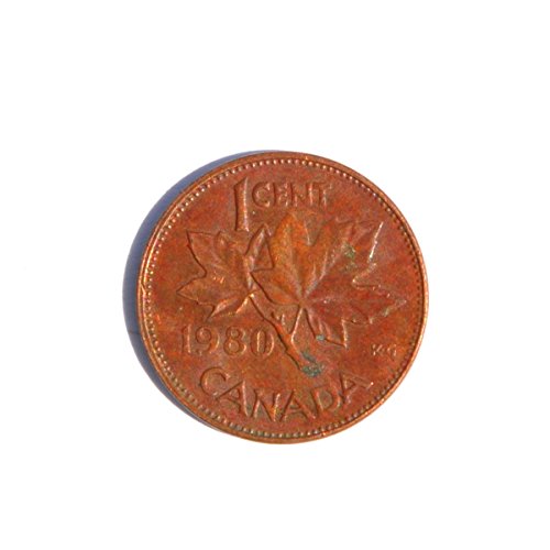 1980 CA Canadá 1 centavo Elizabeth II 2º retrato; Coupa redonda e leve nº 2 muito boa