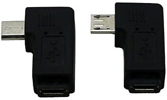 1 Conjunto direito/esquerdo Angular 90 graus micro USB masculino para micro USB Feminino Adaptador Conventador de cabo Conector de cabo