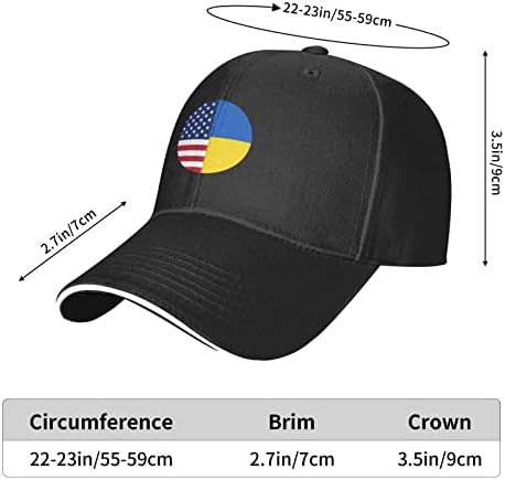 Bandeira da Ucrânia e USA Baseball Caps Man Woman Golf Hat Golf Hat da moda Ajustável Casual Casual Baseball Chapéu