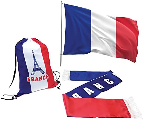 França Independência Dia 3x5 Flag e Bolsa, Conjunto de 3