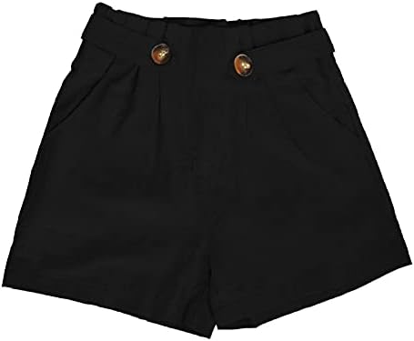 Miashui shorts shorts casuais shorts de verão de moda casual com botão de bolso calças femininas casuais