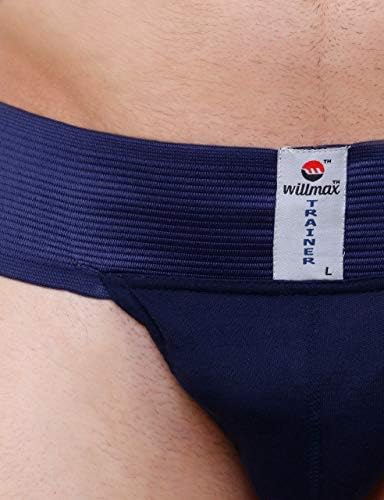 KD Willmax Gym Support Trainer Ezee Stretch Cotton Flex Jockstrap com bolso de copo. Sports Fitness & Recovery