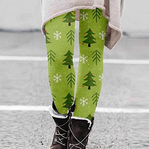 Leggings de ioga de Natal ZDDO para mulheres, calças de treino de cintura alta elástica de calça xmas xmas xases 2022 Winter