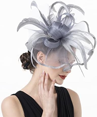 Lucky Leaf Girl Lady Hat de Lady Headwear Organza Church Clip Feather Fascinators Hat Hat Wedding Party Kentucky Derby Cap for