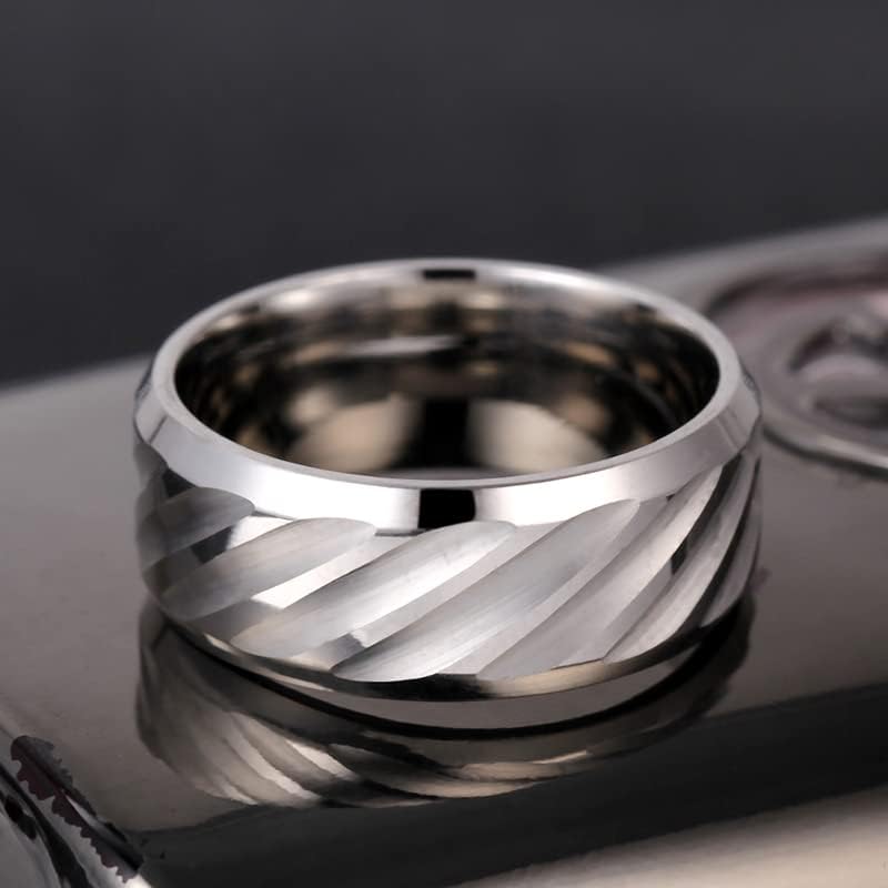 Anéis de onda de água de anel de prata de 8mm de 8 mm para anéis personalizados para homens e mulheres personalizados personalizam o anel gravado-22522