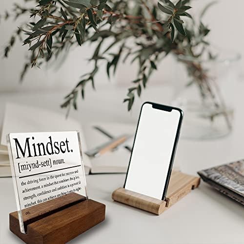 Decoração inspiradora de mesa de escritório em casa, decoração minimalista motivacional Art Art Placa de acrílico com