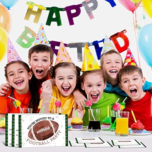Invites de festa de aniversário de futebol de Ystep, 20 cartões de convite com envelopes, 4 x6 convites de aniversário esportivos