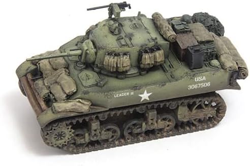 Para S-Model WWII USA M5A1 BASTOGNE 1944 Light Rastreado blindado 1/72 Modelo pré-construído tanque ABS