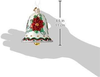Old World 22028 Ornamentos de Natal: Ornamentos soprados de vidro da Poinsettia Star para a árvore de Natal, Poinsettia