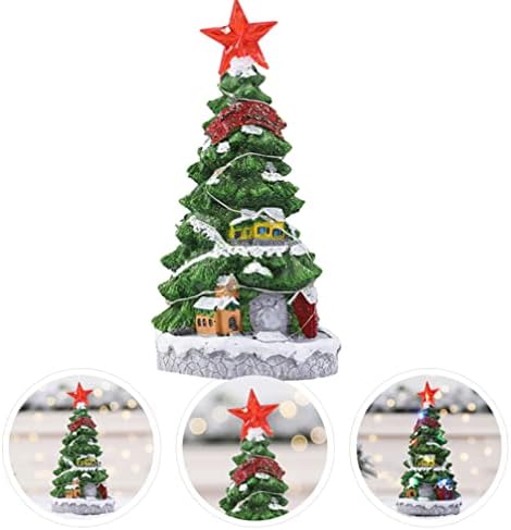 Nuobesty Luminous Natal Tree Ornament girated Musical Christmas Tree Resin Growing Tree Christmas Tree Home Janela da moda de Natal