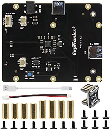 Geekworm x820 v3.0 2.5 “SATA HDD/SSD Storage Storage Board, módulo de disco rígido USB 3.0 para Raspberry Pi 3 B+/3b e