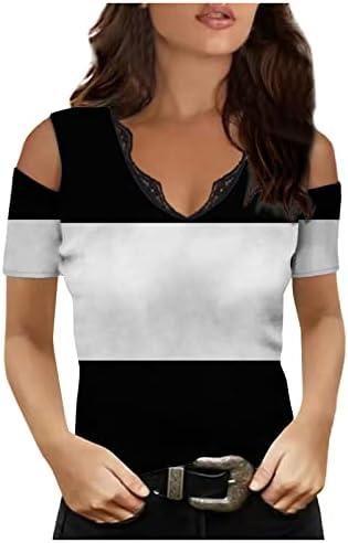 Tops femininos Casual elegante e elegante de pescoço de pescoço