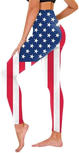 Miashui Women Cotton Shorts Dia da Independência para as mulheres americanas 4 de julho de leis de impressão de leggings de treino com leggings