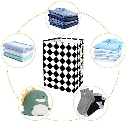 Track White Hypnotic Laundry cesto com alças grandes cestas dobráveis ​​para lixeira, sala de crianças, organizador de casa, armazenamento de pano, 19.3x11.8x15.9 em