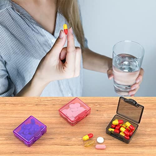 Caixa de comprimidos de viagem pequena e fofa, urekt 10 pcs mini organizador de comprimidos de bolso diário recipientes