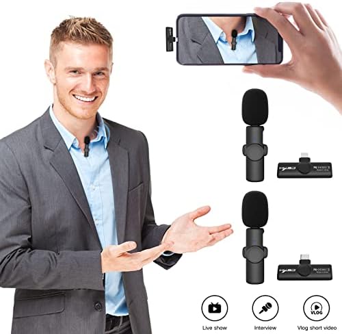 8q86z0 2 4GHz sem fio Lavalier Microfone Lapel Mic Audio Video Recording Mini Mic para/Tipo-C