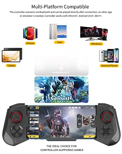 Joso Mobile Game Controller para iPhone, Android, PC, Steam, Play Direct, 15 horas de jogo, controlador de telefone Gamepad Joystick