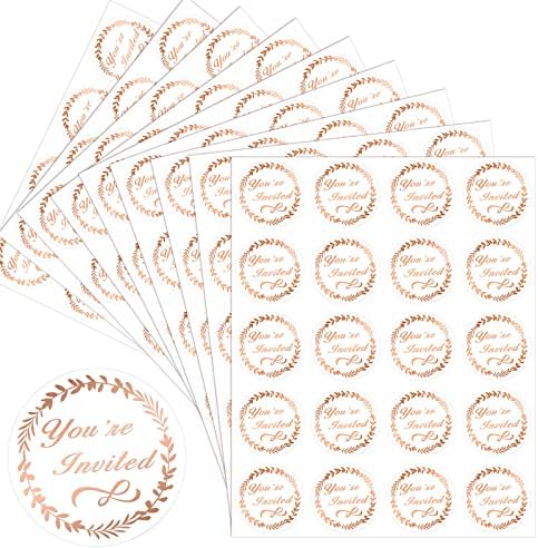 500 PCs Vocês convidados Sedes Seters para convites de casamento adesivos de casamento para envelopes Rose Gold Envelope Seds