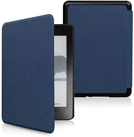 Caso para Kindle Paperwhite 1/2/3Gen, Case PU Flip Folio Cover para Kindle Paperwhite e-reader Smart Wake/Sleep Função, Azul simples