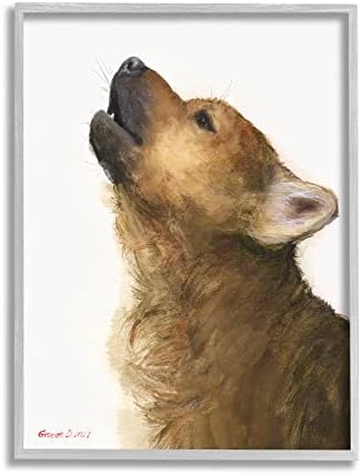 Stuell Industries uivando o retrato de cães marrons Pintura de detalhes intrincados, design de George Dyachenko