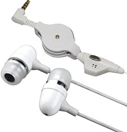 Fones de ouvido retráteis com fio fones de ouvido com handsfree microfone de 3,5 mm de plugue compatível com Samsung Galaxy J3