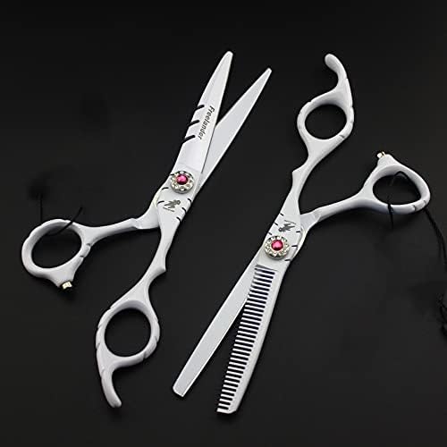 Conjunto de tesouras de corte de cabelo ZBXZM, kit profissional de corte de cabelo de aço inoxidável de 6cr com tesoura direta, tesouras de afinação, para homens homens crianças