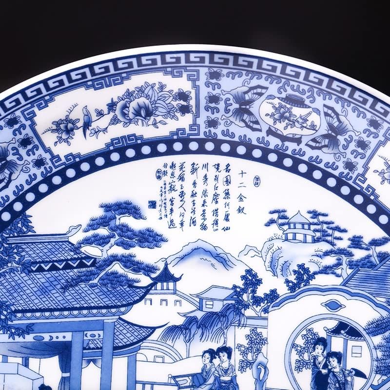 Porcelana Geltdn Porcelana antiga Placa pendurada Placa decorativa Ornamento Novo sala de estar de estilo chinês Deco