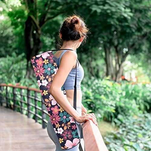Bolsa de tapete de ioga ratgdn, verão do jardim floral Exercício de ioga transportadora de tape