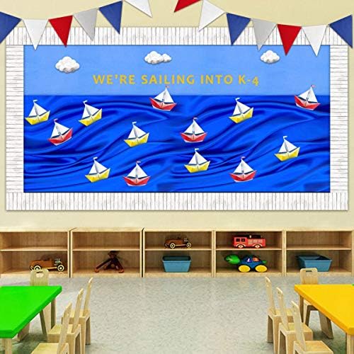 Placa de aviso de madeira branca na fronteira de fronteira reta de borda para decoração em sala de aula 36 pés