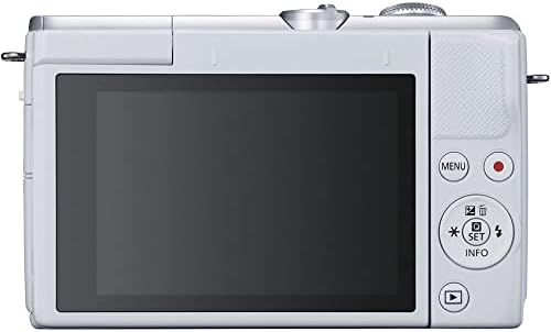 Câmera Canon EOS M200 sem espelho com lentes de 15-45 mm e 55-200mm + 64 GB de cartão + cartão de cartão + software