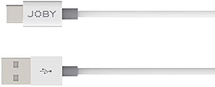 JOBY USB-C para USB-C Sincronização de PD e cabo de carregamento, 2 m de comprimento, branco, cabo USB tipo C, cabo de carga rápida
