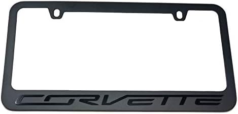 C7 Corvette Stealth Plate Plate Frame - Black With Black Corvette Script