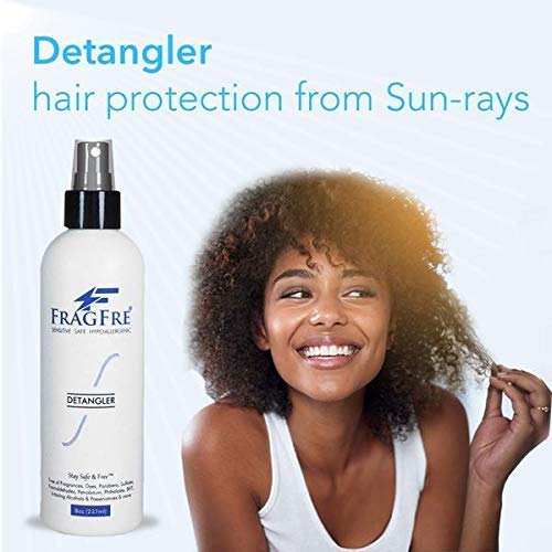 Spray de retirada de cabelo fragfre 8 oz - deixe no condicionador para a pele sensível e o couro cabeludo - estilando