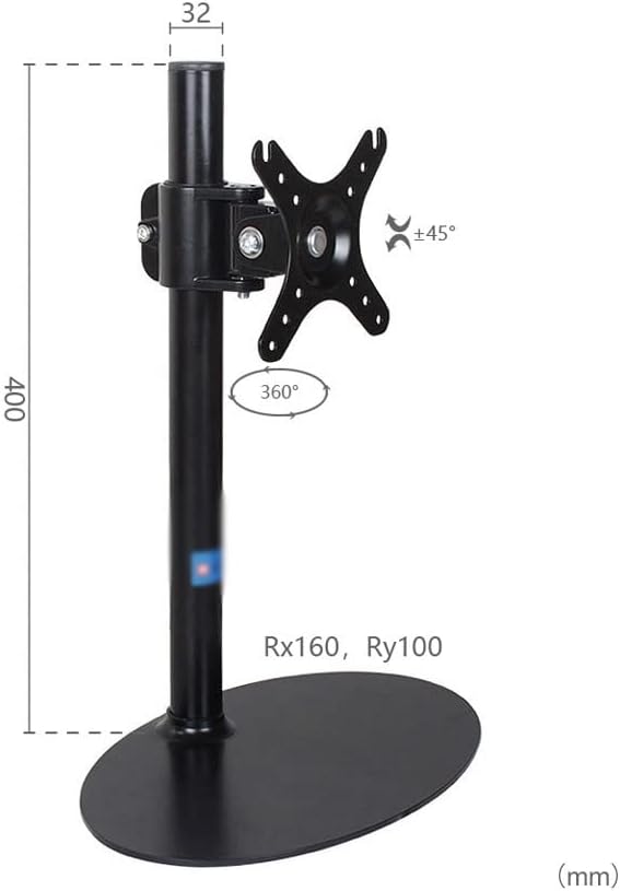 YFSDX 14 -32 Altura ajustável Base metálica Tilt Monitor Braço da mesa Stand Stand de tela de tela única