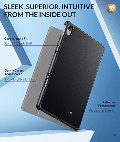 O caso Moko se encaixa na TAB Lenovo P11 mais 2021 e P11 2020 11 , tampa traseira leve à prova de choques leves e leves com despertar/sono automático, preto