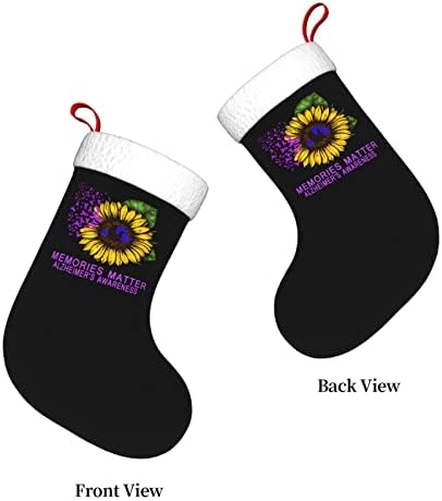 Yoigng luta contra Alzheimers Gunflower Christmas mechando meias de natal clássico lareira de decoração de férias
