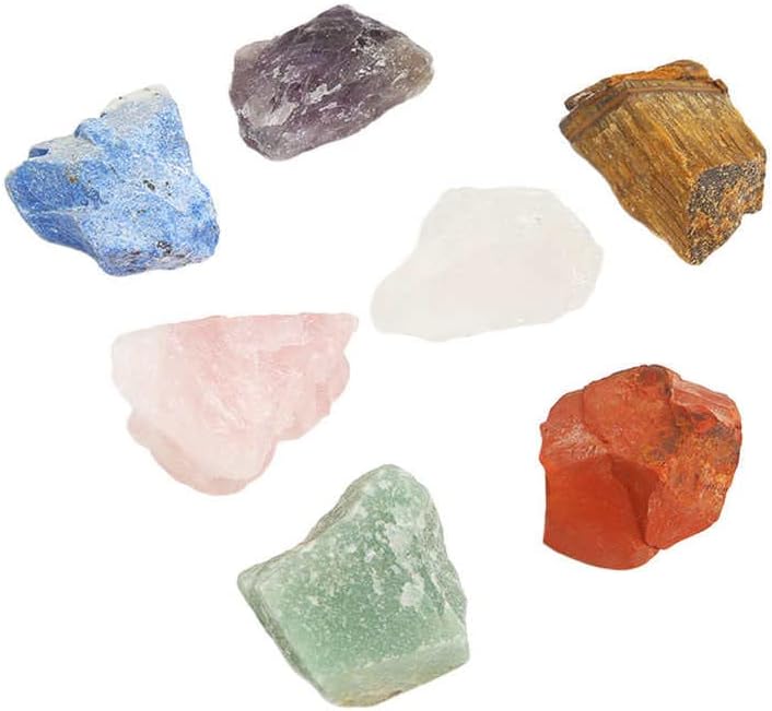 Ancac Chakra Stones Definir pedras cruas coloridas para meditação
