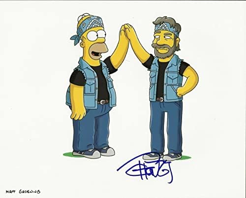Tommy Chong Mão de verdade assinada como Simpsons Photo 3 Coa Cheech & Chong