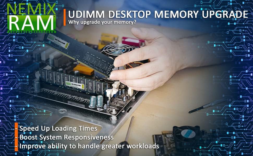 Kit de 32 GB DDR4-2933 PC4-23400 Não ECC Memória de desktop não-ECC por Nemix Ram