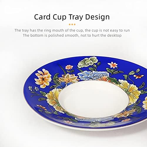 WEOPYCJ PORCELAIN GAIWAN CHEP CHEP 10oz Chinês Retro tradicional azul gong Fu chá de chá linda tigela de chá com pires de tampa requintada chá de chá adequado para restaurante doméstico Gre presente