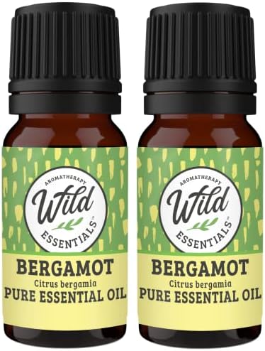 Wild Essentials Bergamot Óleo essencial puro 2 pacote - 10ml, grau terapêutico, fabricado e engarrafado nos EUA, cítricos, edificante