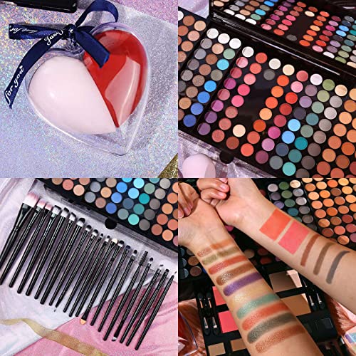 Conjuntos de presentes de maquiagem para mulheres - 190 Cores Paleta de maquiagem inclui sombra, blushes, sobrancelha em pó, lápis