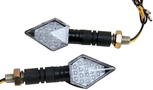 Motortogo Black LED motocicleta Long Turn Turn Signals Mini 3D Diamond LED Turn Signals Lights Blinkers compatíveis para